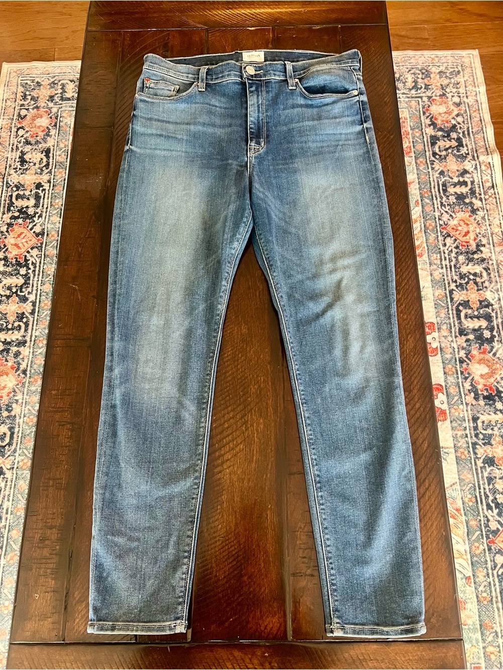 Hudson Barbara High Waist Super Skinny Jeans Size 32 Medium Wash Made in USA